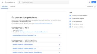 Fix connection problems - Chromebook Help - Google Support