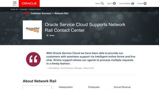 Oracle Service Cloud Supports Network Rail Contact Center | Oracle ...
