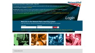 Network Rail e-learning system: Login to the site