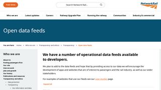 Open data feeds – Network Rail