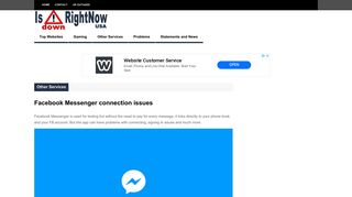 Facebook Messenger connection issues | Is Down Right Now USA