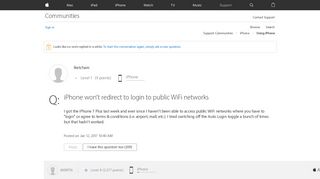 iPhone won't redirect to login to public … - Apple Community