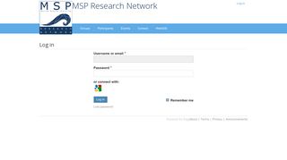 Log in : MSP Research Network