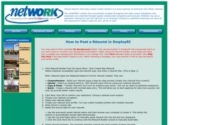 How to Post a Resume in EmployRI, netWORKri Career Centers, RI ...