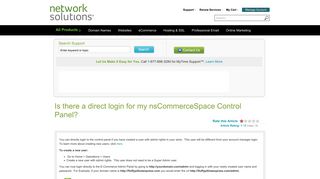 Is there a direct login for my nsCommerceSpace ... - Network Solutions