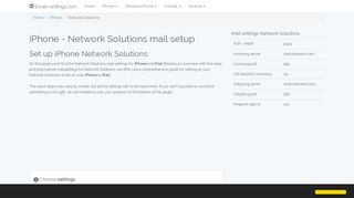 iPhone - Network Solutions mail setup | Email settings