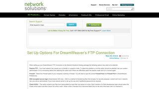 Set Up Options For DreamWeaver's FTP Connection - Network Solutions
