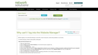 Why can't I log into the Web Site Manager? - Network Solutions