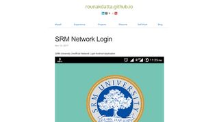 SRM Network Login | Rounak Datta