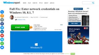 Get 6 quick Fixes to 'Enter network credentials' issues on Windows 10'