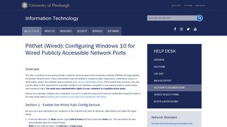 PittNet(Wired): Configuring Windows 10 for Wired Publicly Accessible ...