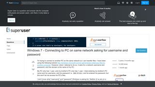 networking - Windows 7 - Connecting to PC on same network asking ...