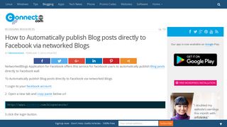 How to Automatically publish Blog posts directly to Facebook via ...
