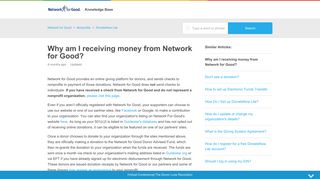 Why am I receiving money from Network for Good? – Network for Good