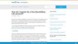 How do I register for a free DonateNow Lite account? – Network for ...