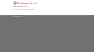 Web Login Service - Error - Northeastern University