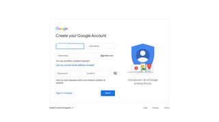 Create your Google Account - Google Accounts