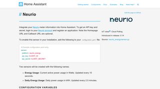 Neurio - Home Assistant