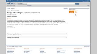 Epilepsy in the setting of neurocutaneous syndromes. - NCBI