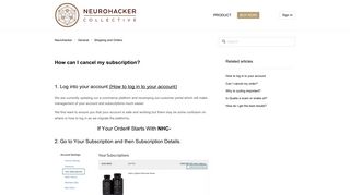How can I cancel my subscription? – Neurohacker