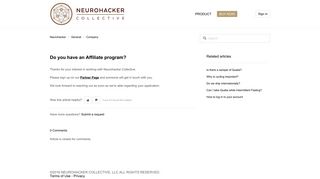 Do you have an Affiliate program? – Neurohacker