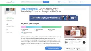 Access leap.neustar.biz. LEAP Local Number Portability Enhanced ...