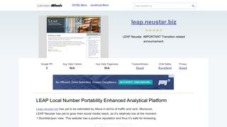 Leap.neustar.biz website. LEAP Local Number Portability Enhanced ...