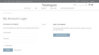 My Account Login | Neutrogena®