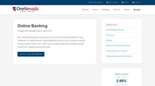 Online Banking | One Nevada Credit Union