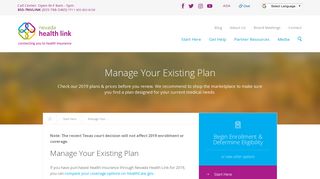 Manage Your Existing Plan - Nevada Health Link - Official Website ...
