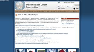 How to Apply for a State Job - State of Nevada