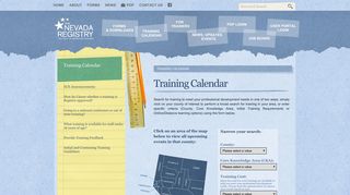 Training Calendar | The Nevada Registry