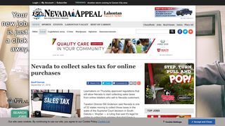 Nevada to collect sales tax for online purchases | NevadaAppeal.com