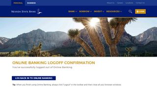 Personal Online Banking Logoff | Nevada State Bank