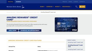 AmaZing Rewards Personal Credit Card | Nevada State Bank