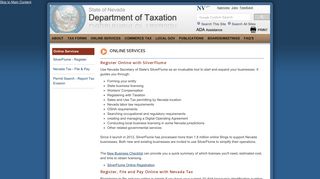 Online Services - Nevada Department of Taxation - State of Nevada