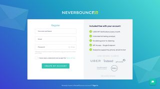Register | NeverBounce - Email Verification & List Cleaning Services