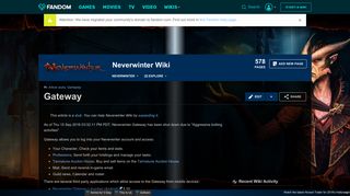 Gateway | Neverwinter Wiki | FANDOM powered by Wikia