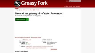 Neverwinter gateway - Profession Automation - Greasy Fork