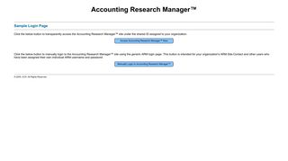 Accounting Research Manager™ Login Page