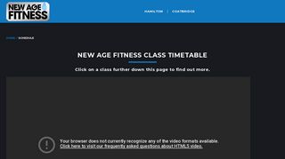 Schedule – New Age Fitness