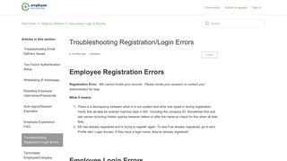 Troubleshooting Registration/Login Errors – Help Center