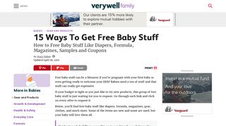 15 Ways to Get Free Baby Stuff Right Now - Verywell Family