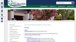 Utilities | New Braunfels, TX - Official Website - City of New Braunfels