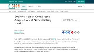 Evolent Health Completes Acquisition of New Century Health