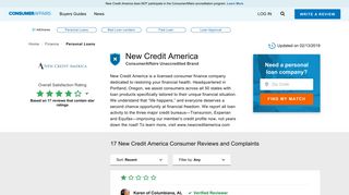 Top 17 Reviews and Complaints about New Credit America