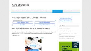 VLE Registration on CSC Portal - Online - Apna CSC Online