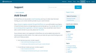 Add Email — Support — WordPress.com