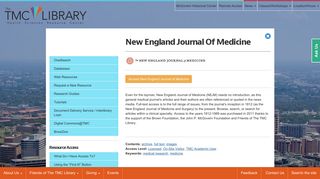 TMC Library | New England Journal of Medicine
