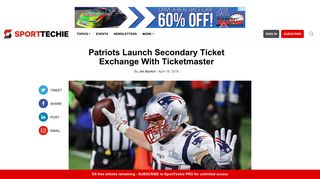Patriots Launch Secondary Ticket Exchange With Ticketmaster